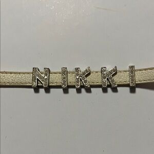 White name Bracelet Silver Letters NIKKI